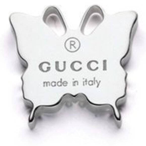 🦋NEW, Gucci Sterling Silver Butterfly Trademark Logo Earrings - Picture 5 of 16